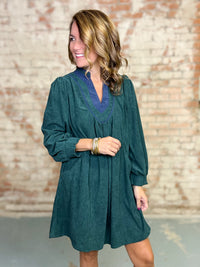 Lorelei Corduroy Pleated Dress