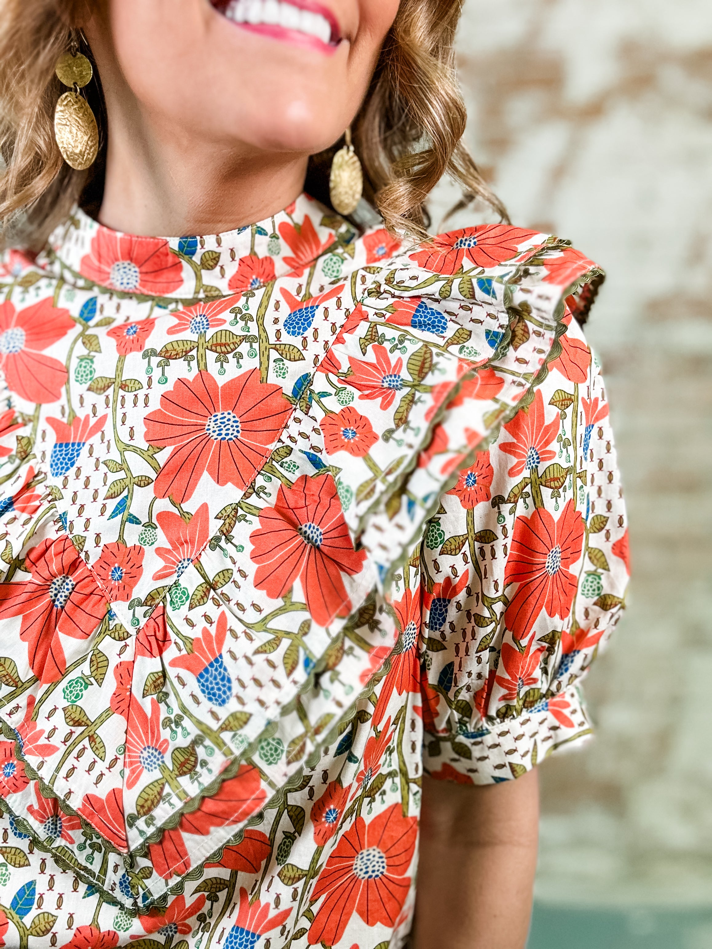 Flora Ruffle Front Top- FINAL SALE