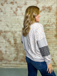 Kyana Mixed Print Pullover Top