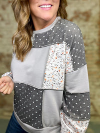Kyana Mixed Print Pullover Top