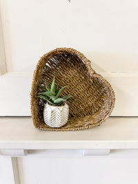 Heart Woven Seagrass Basket