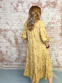 Lisette Textured Tiered Midi Dress