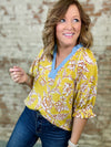 THML Miranda Yellow Flower Print Top
