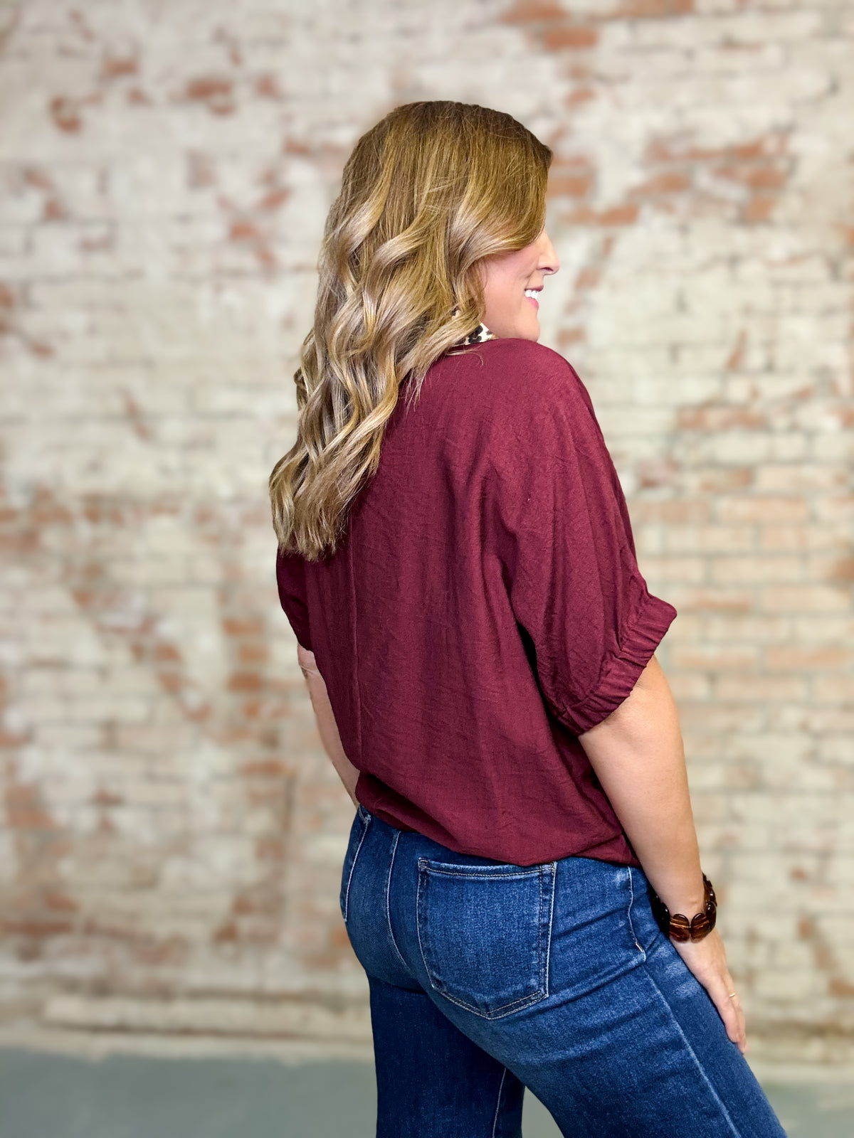 Briana Leopard Trim Top