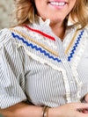 THML Cecily Embellished Stripe Top