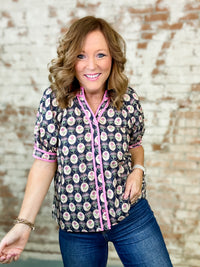 Morgan Floral Button Front Top