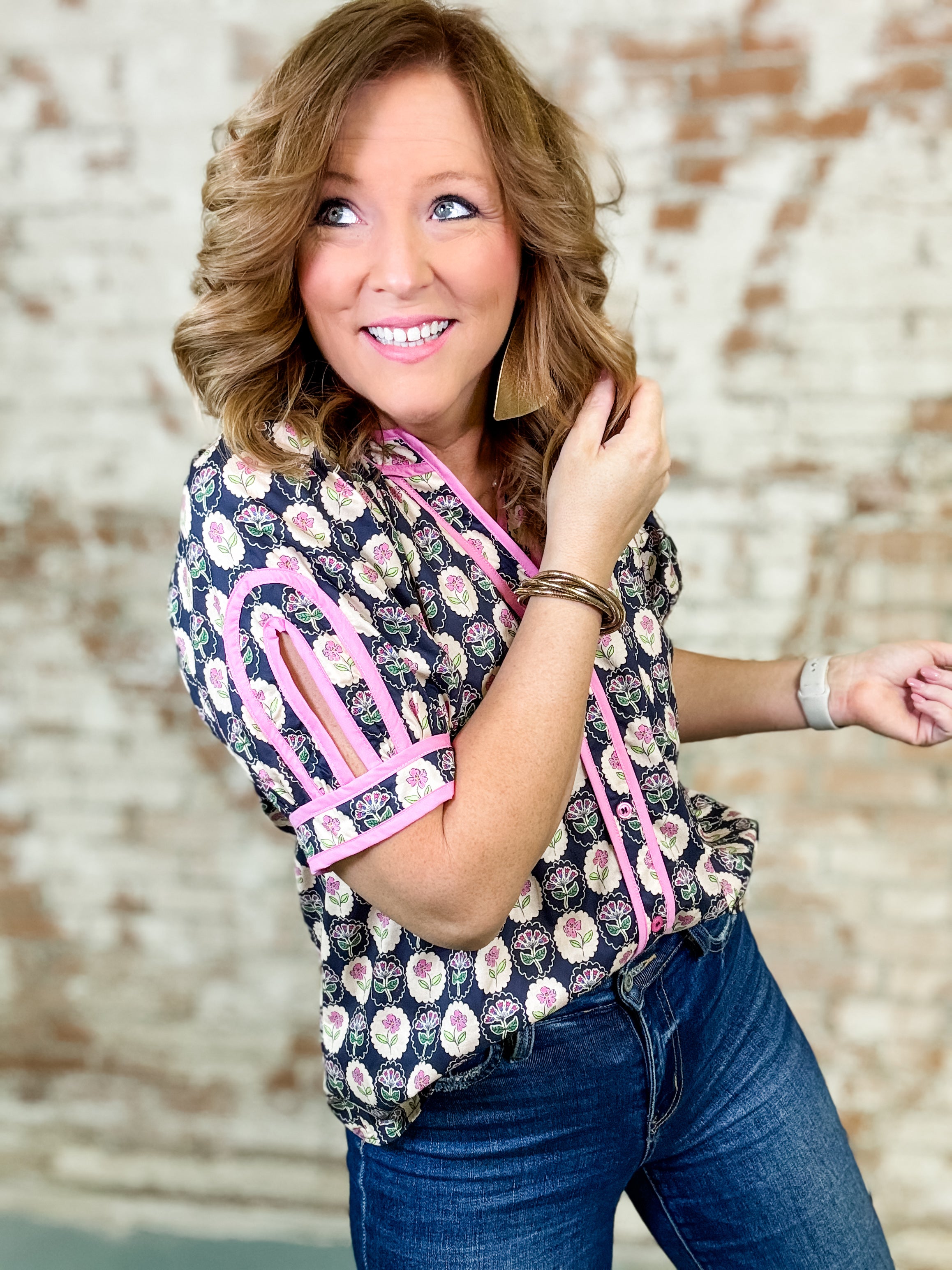 Morgan Floral Button Front Top