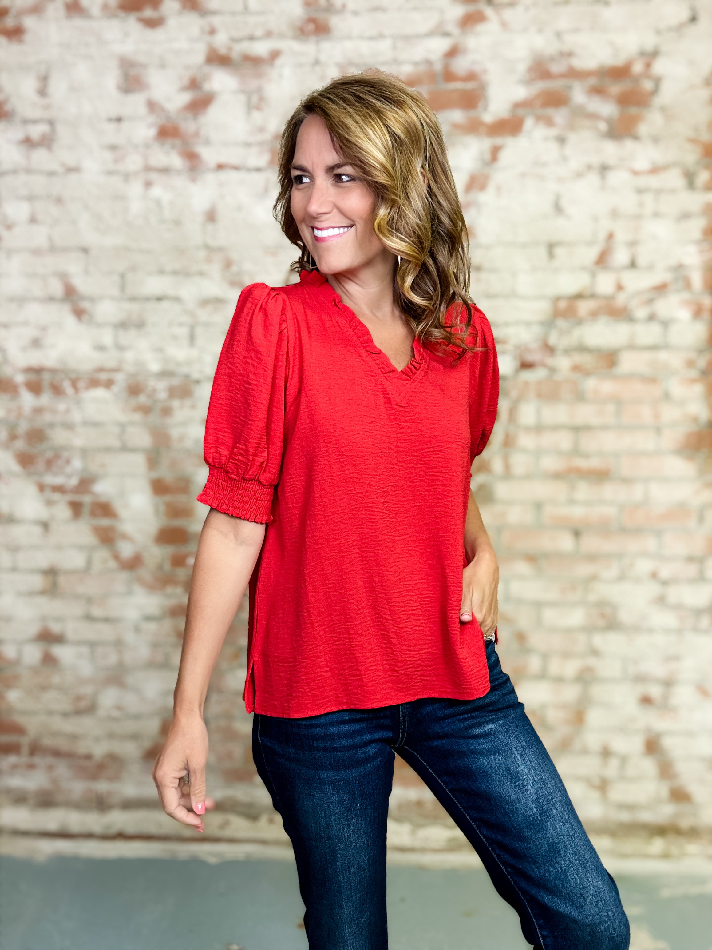 Zarah Solid Textured Top