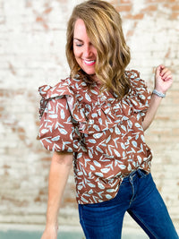 Becka Button Up Ruffle Top