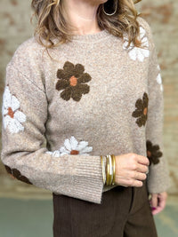 Bronte Flower Sweater Top