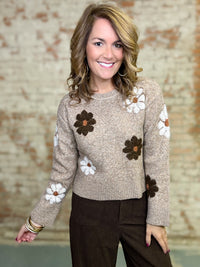 Bronte Flower Sweater Top