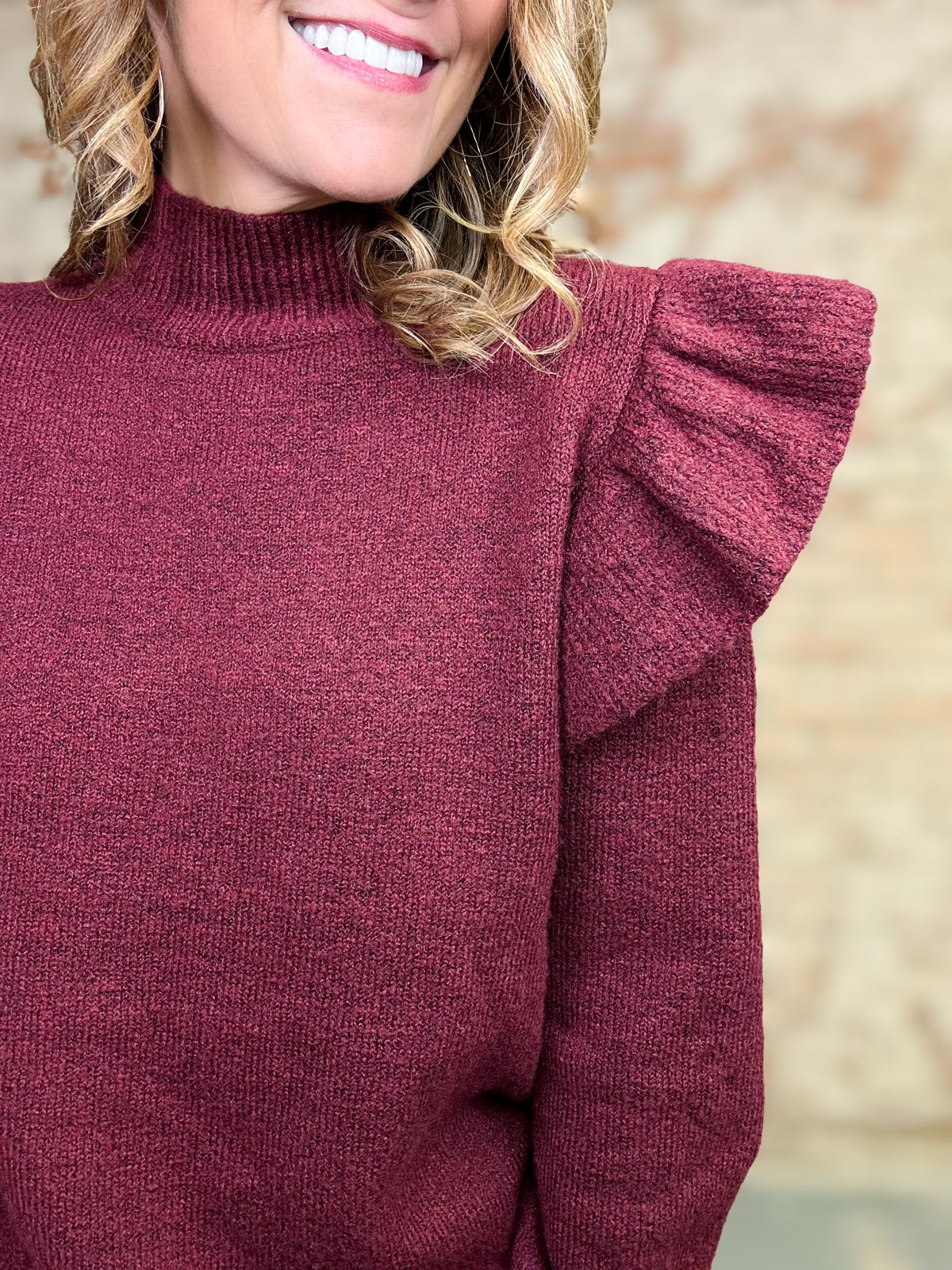 Milani Ruffle Mock Neck Top