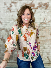 Scarlet Ruffle Trim Top