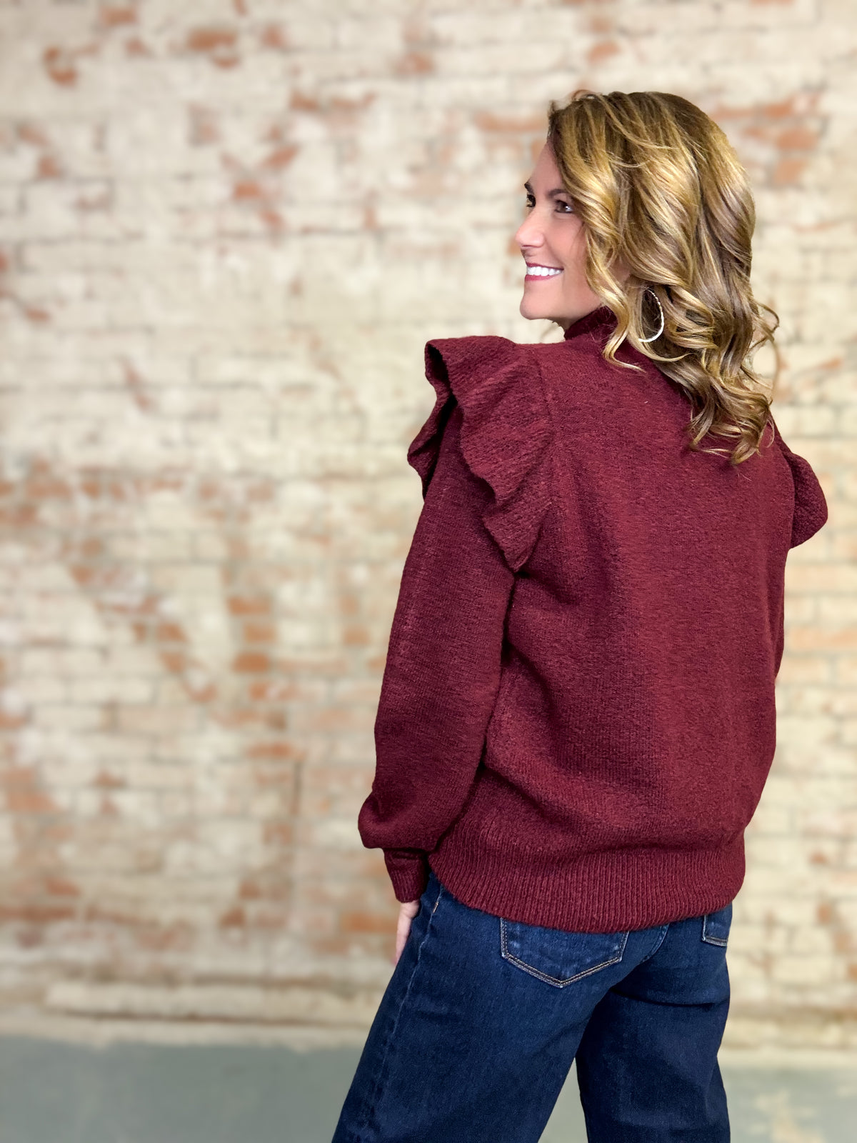 Milani Ruffle Mock Neck Top