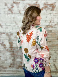 Scarlet Ruffle Trim Top