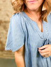 Cynthia Trimmed Denim Dress