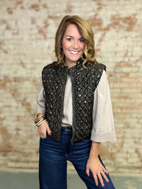 Gabbie Quilted Sheen Vest