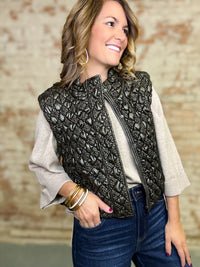 Gabbie Quilted Sheen Vest