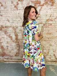 Freda Abstract Print Dress