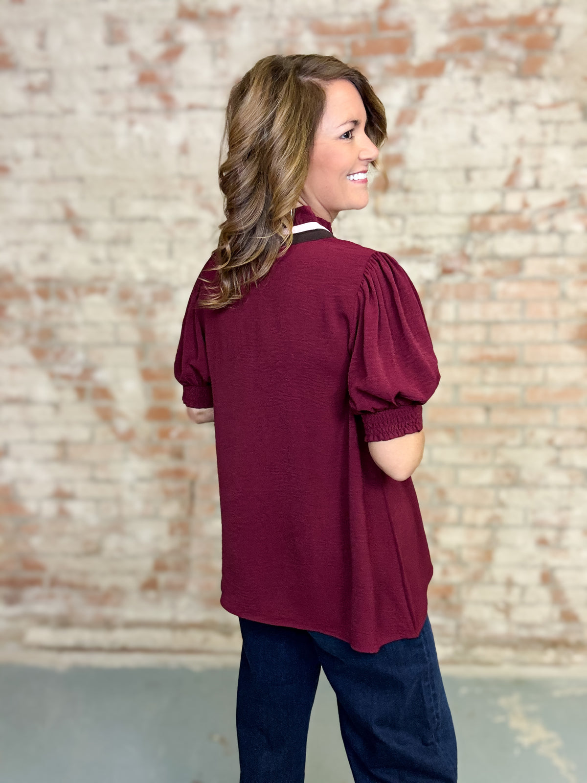Senaida Solid Crinkle Top