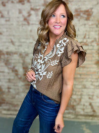 THML Harlowe Embroidered Top