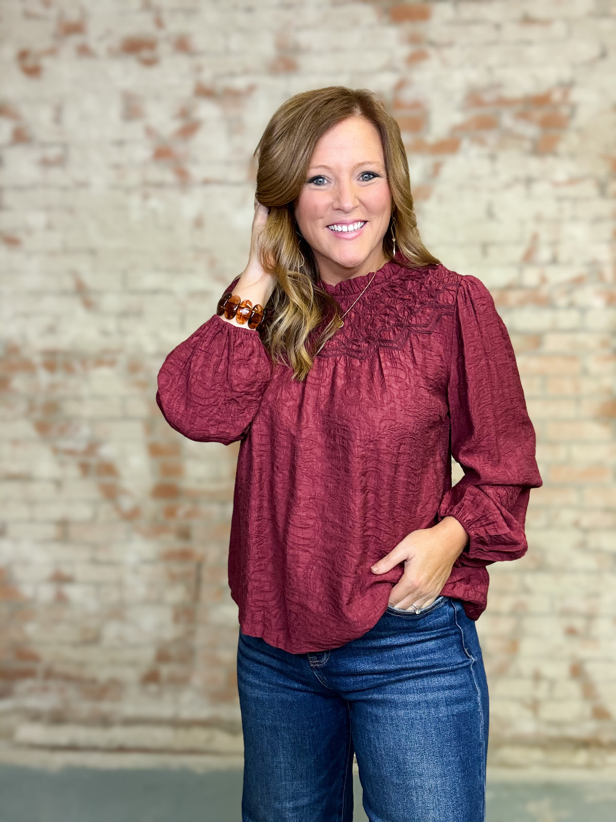 Orlando Embroidered Yoke Top