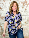 Curvy Saundra Floral Puff Sleeve Top - FINAL SALE