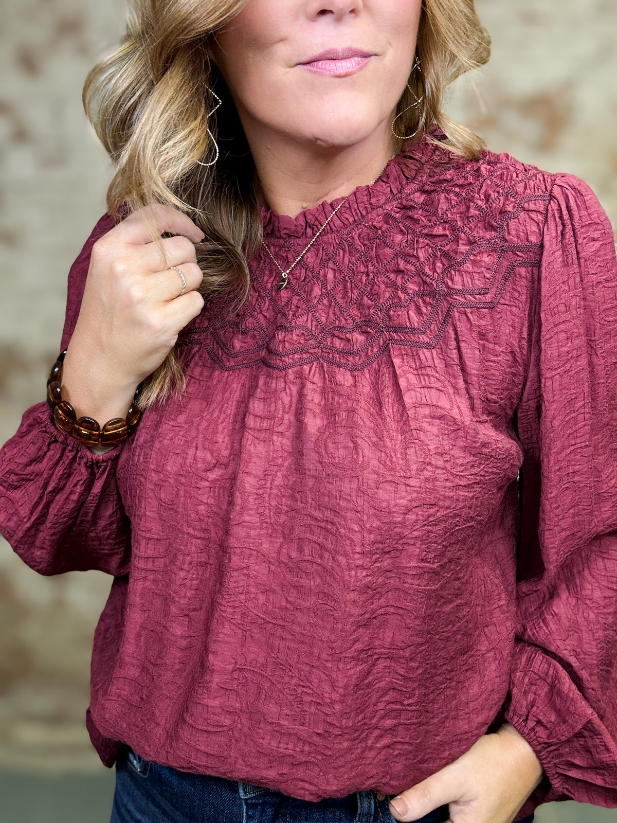 Orlando Embroidered Yoke Top