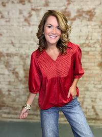 Romina Smocked Yoke Top