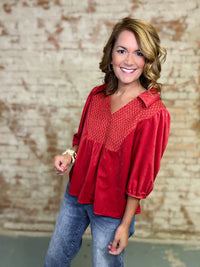 Romina Smocked Yoke Top