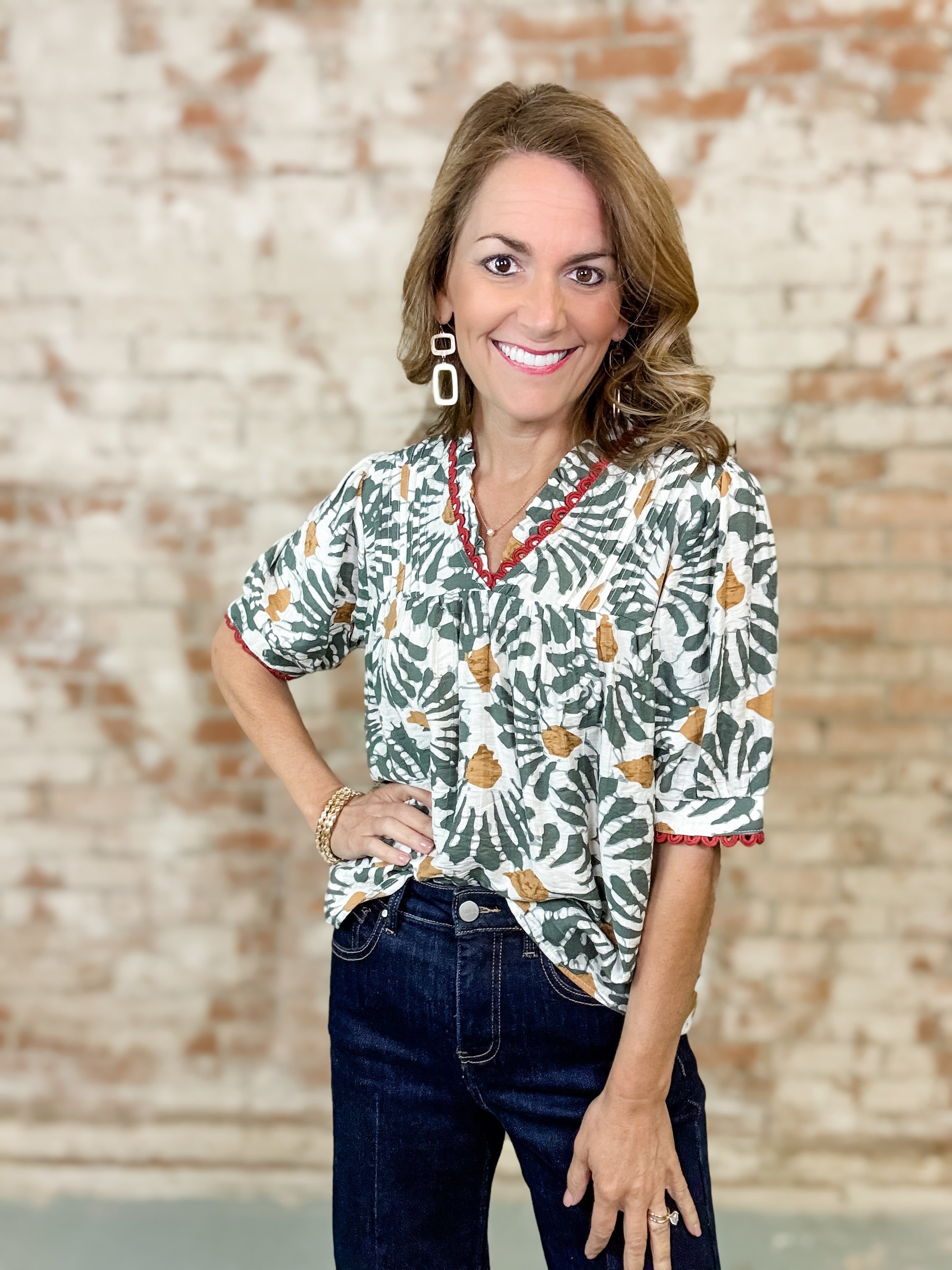 Elmore Ruffle Trim Top