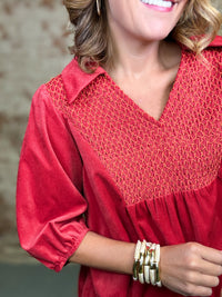 Romina Smocked Yoke Top