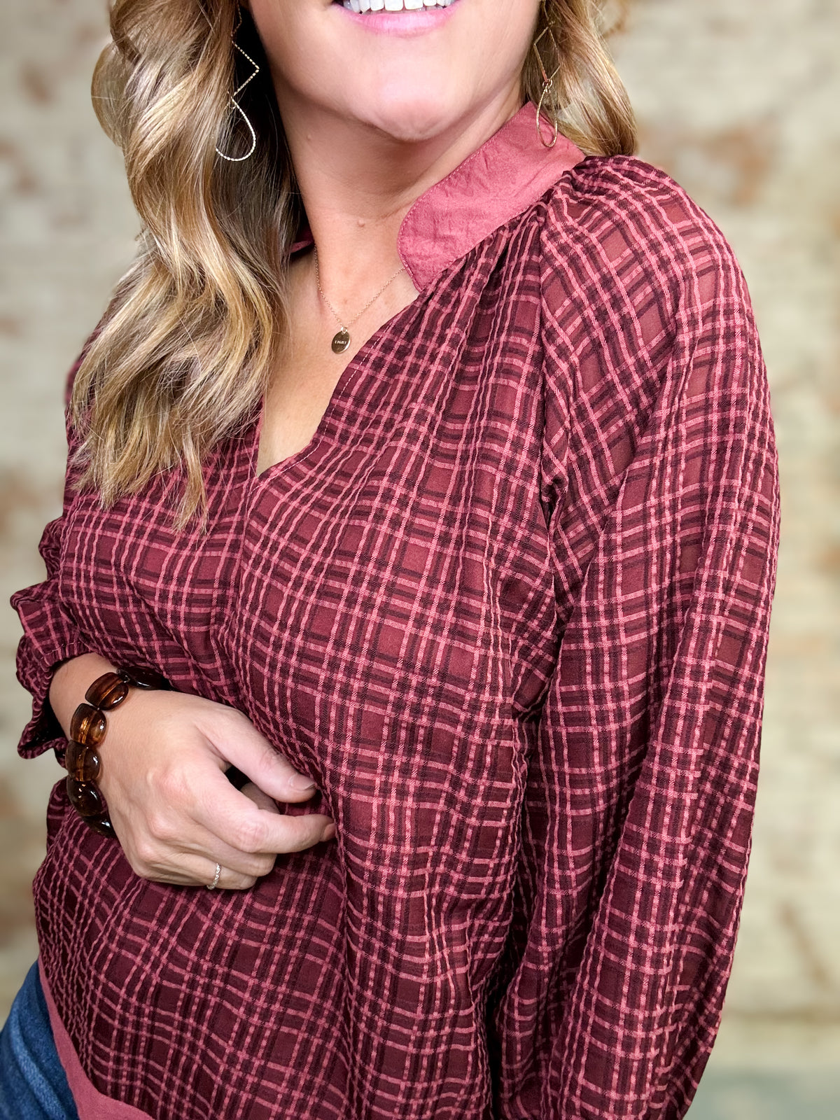 Sandy Solid Textured Top