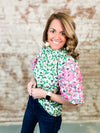 THML Tinsley Embroidered Sleeve Top