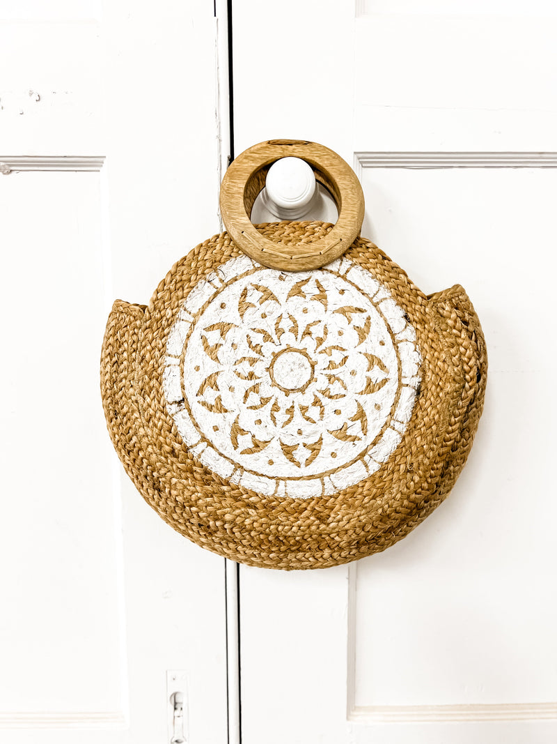 Judy Round Jute Tote Bag - FINAL SALE