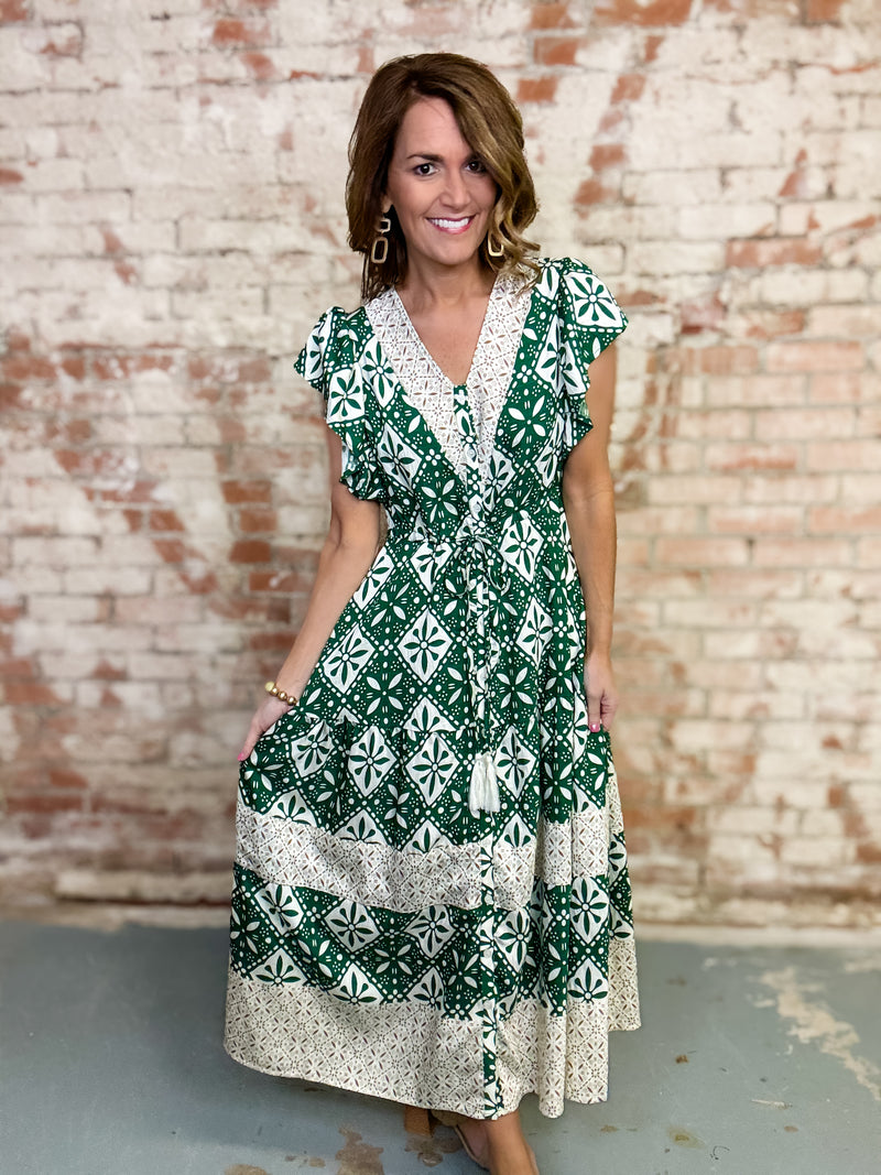 Halley Boho Midi Dress Small