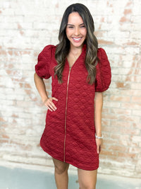 Shayla Zip Front Quilted Dress - FINAL SALE