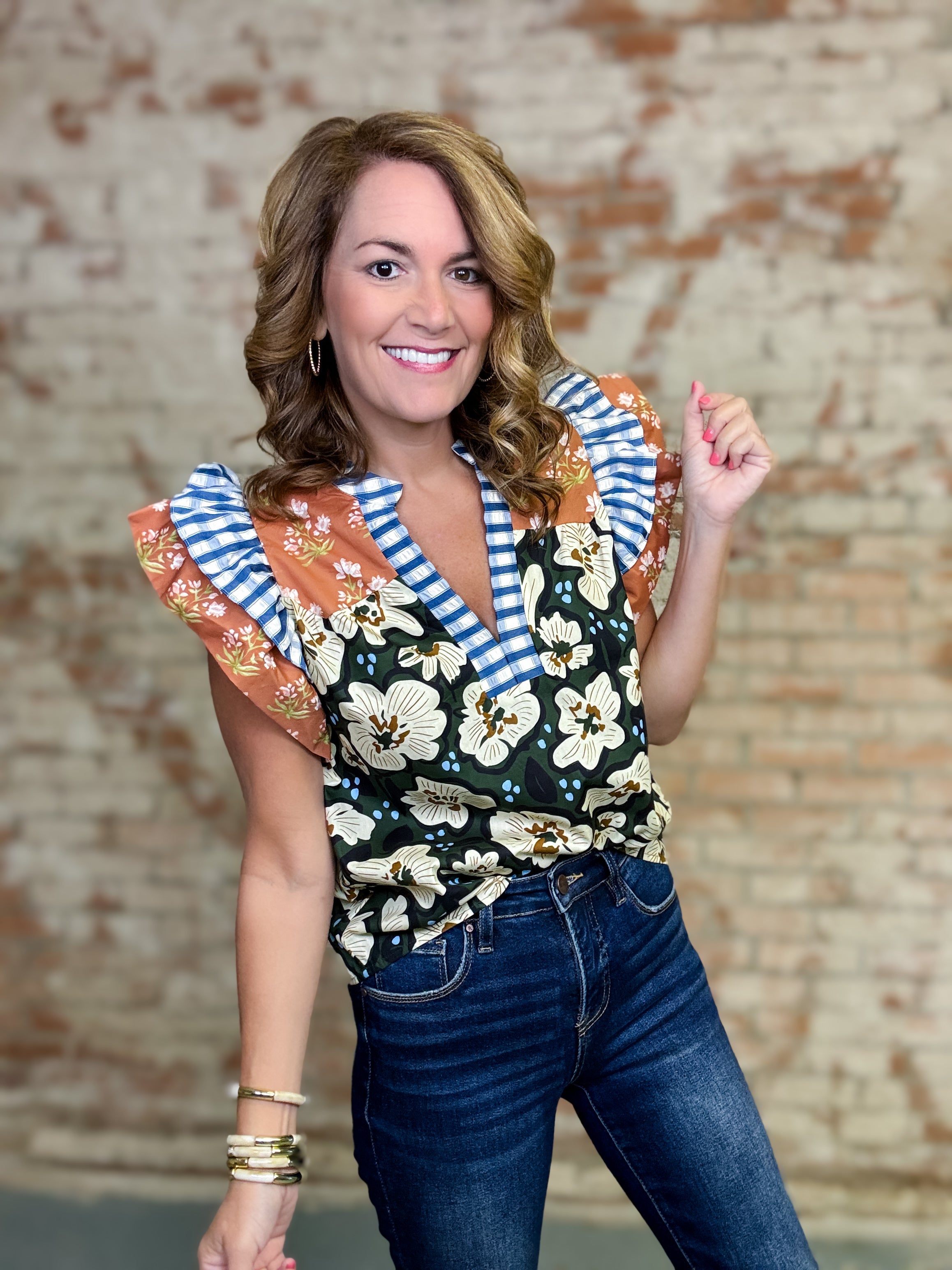THML Alison Flutter Sleeve Top
