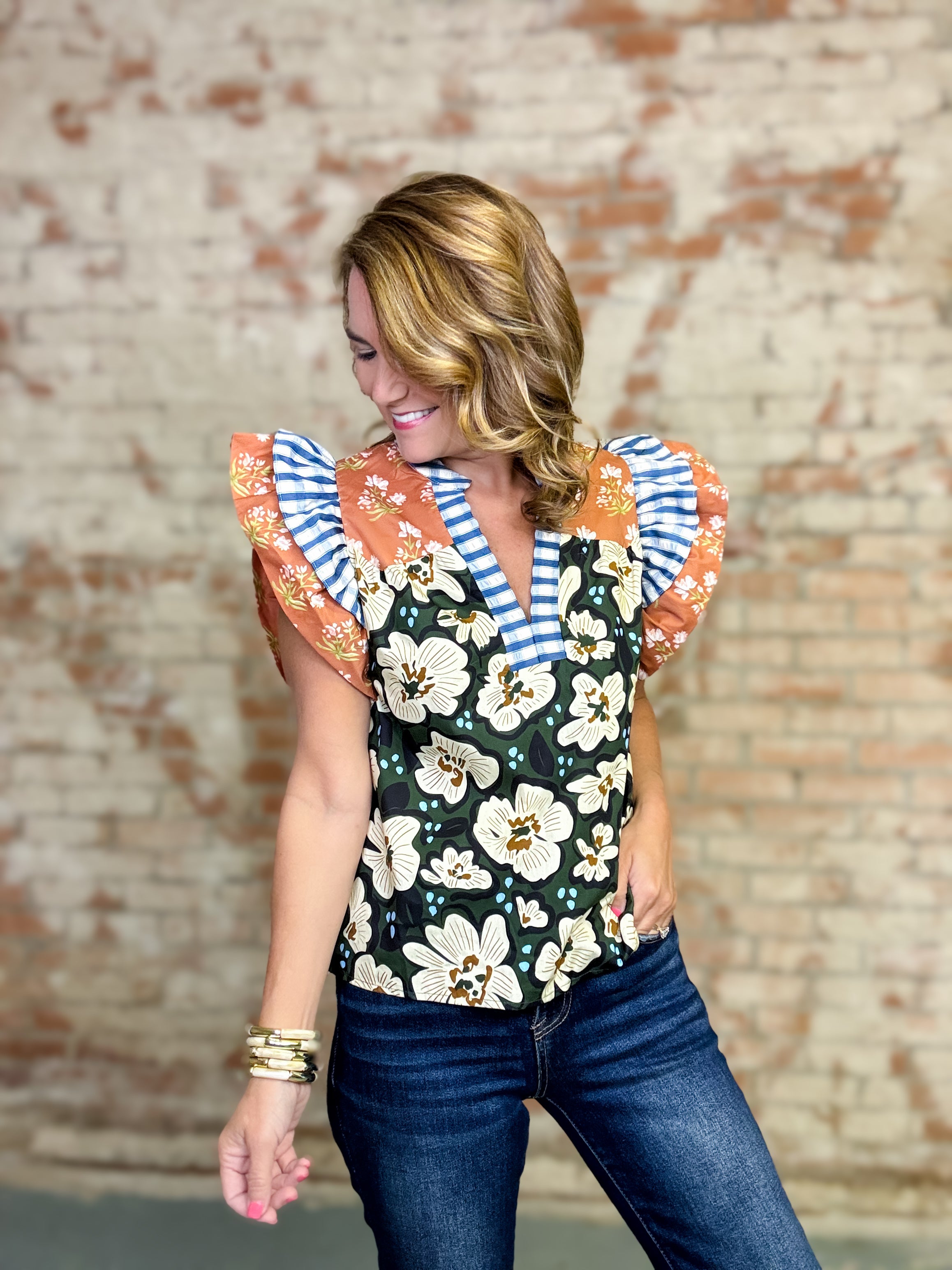 THML Alison Flutter Sleeve Top