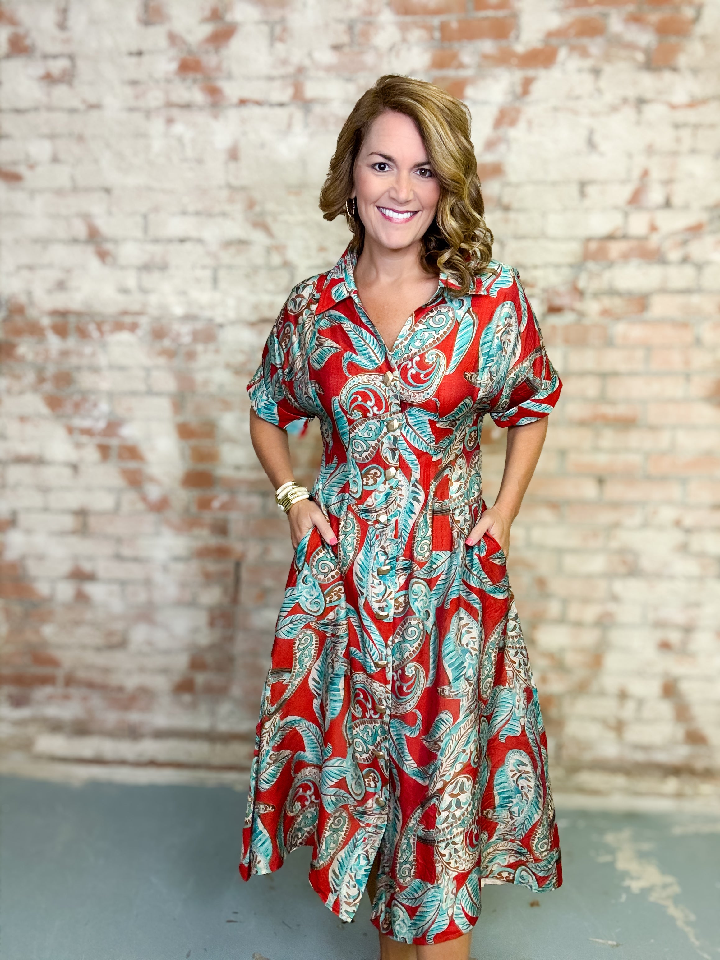 THML Aspyn Button Down Dress