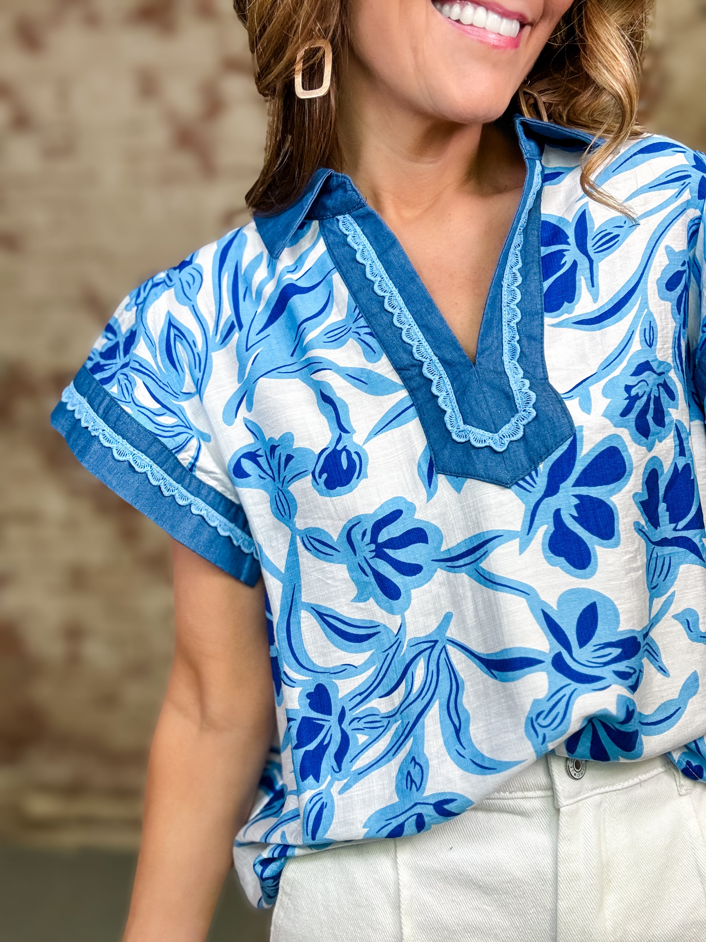 Trey Floral Top