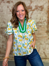 Chasity Floral Print Top