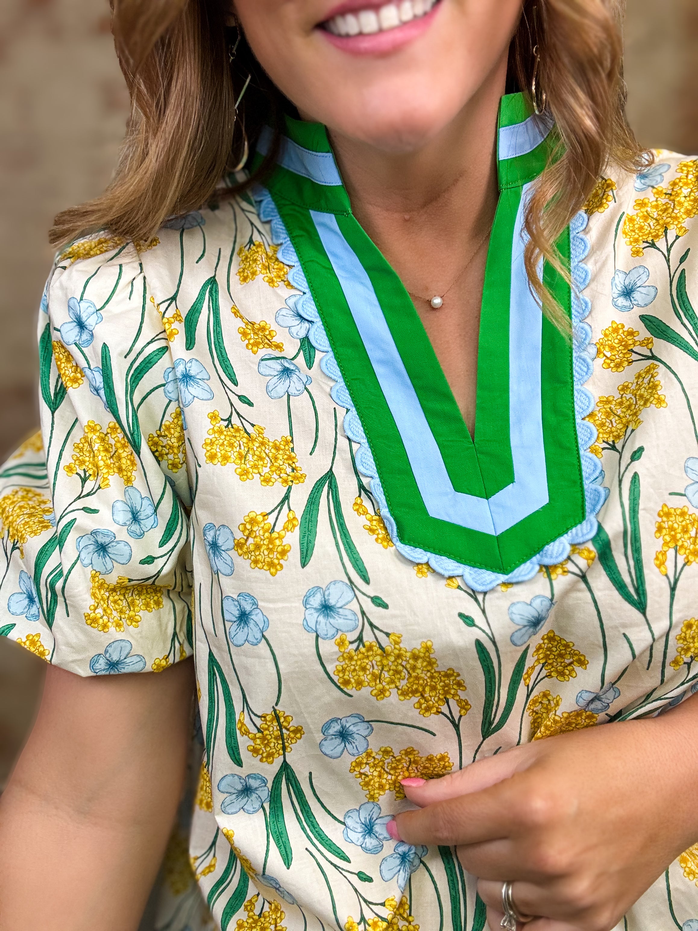Chasity Floral Print Top