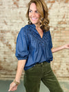 Olivia Diamond Denim Top