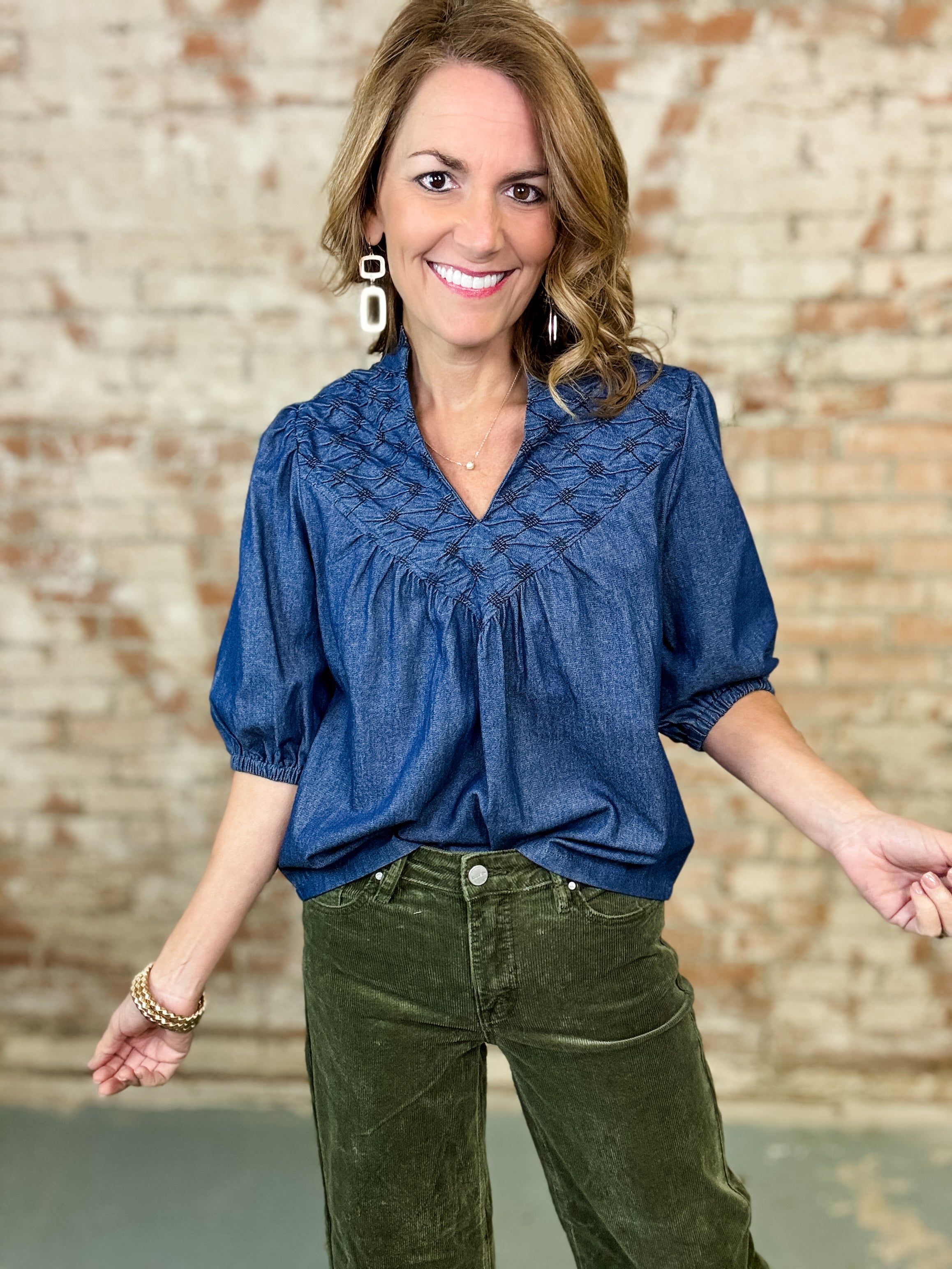Olivia Diamond Denim Top