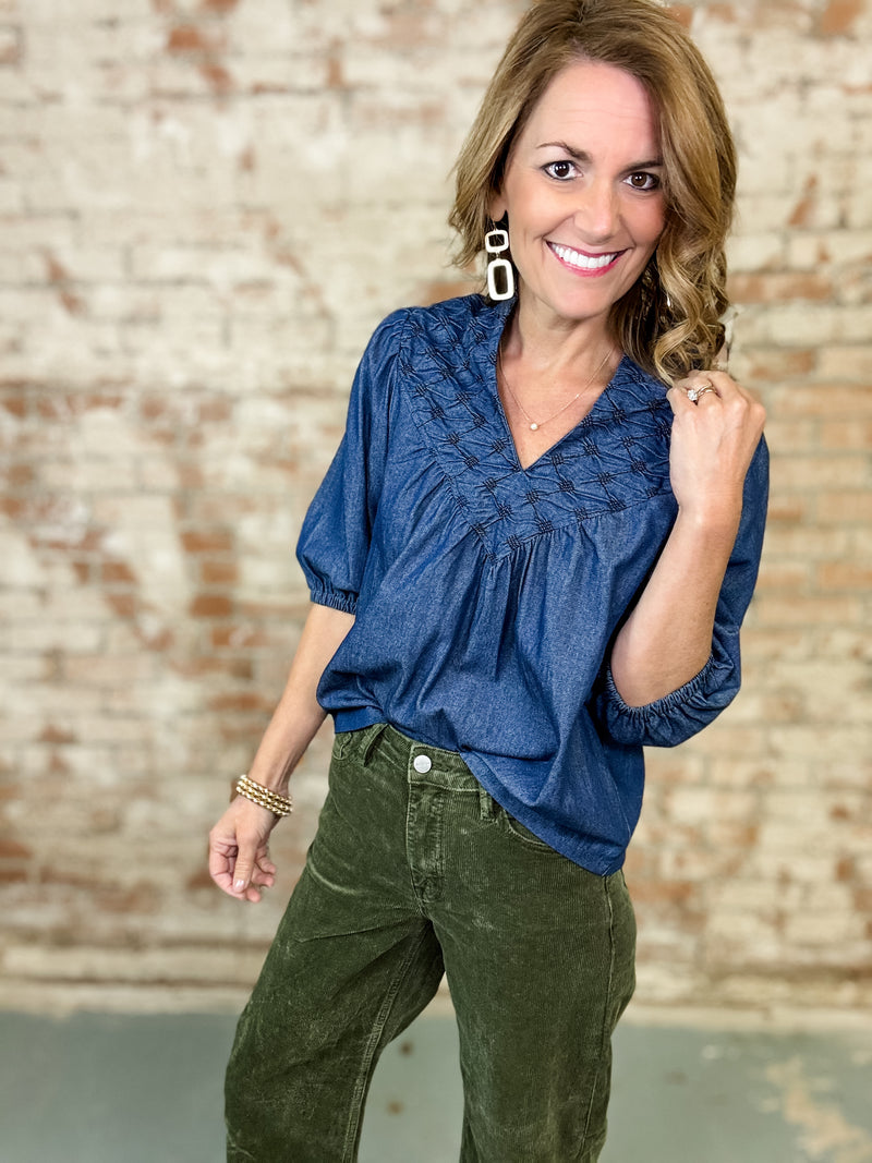 Olivia Diamond Denim Top