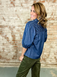 Olivia Diamond Denim Top