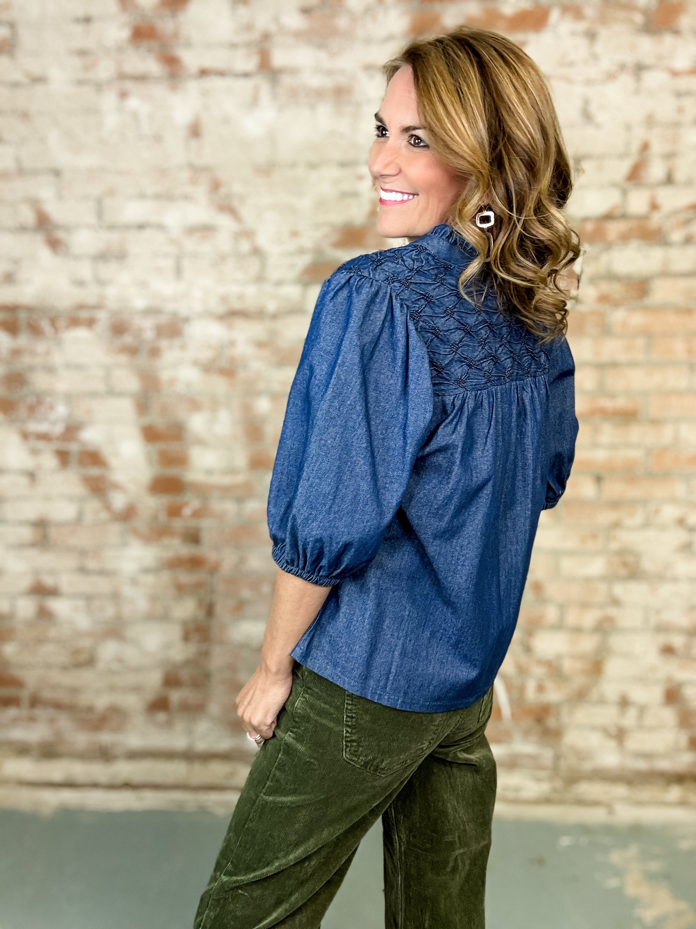 Olivia Diamond Denim Top