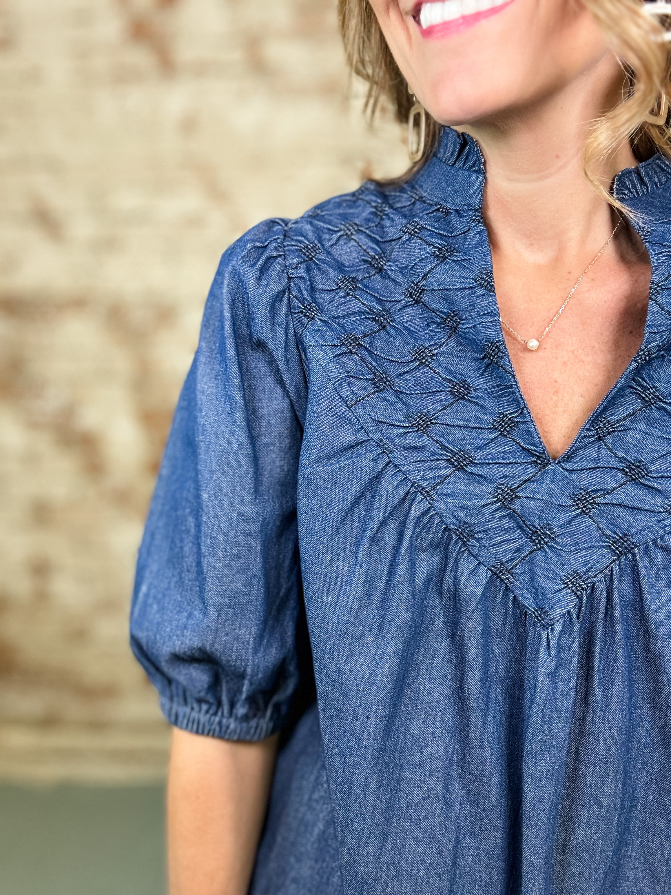 Olivia Diamond Denim Top