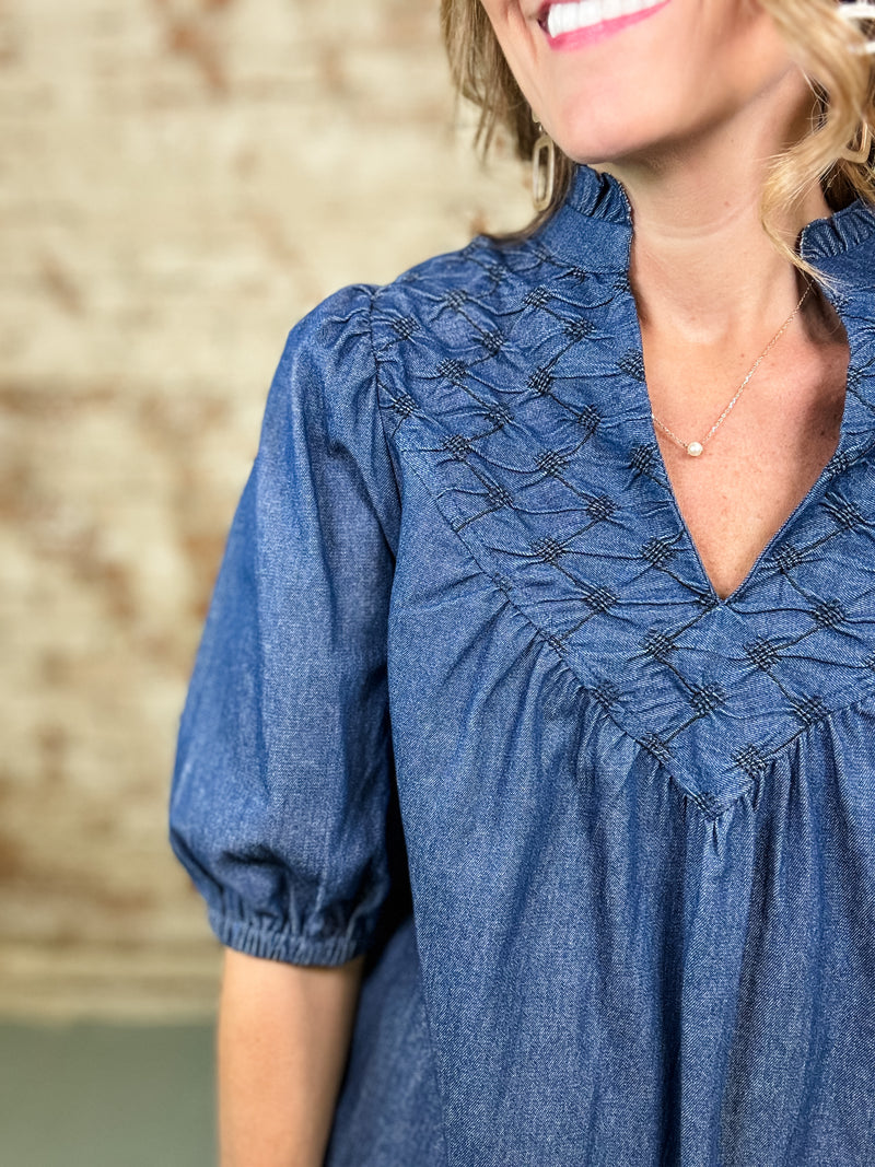 Olivia Diamond Denim Top